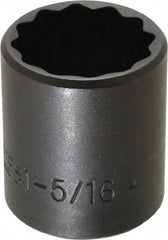 Proto - 1/2" Drive 1-5/16" Standard Impact Socket - 12 Points, 2" OAL - Benchmark Tooling