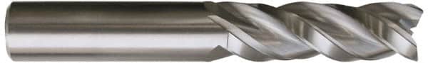 Kennametal - 3/4" Diam, 1-1/2" LOC, 3 Flute Solid Carbide Roughing & Finishing Square End Mill - Uncoated, 4" OAL, 3/4" Shank Diam, Straight Shank, 38° Helix, Centercutting, Regular Length - Benchmark Tooling
