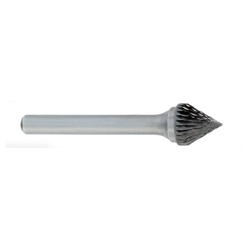 SJ-1 -1/4 x LOC × 1/4 Shank × 2 OAL 60 Degree Cone Carbide Medium Tough Cut Burr - Benchmark Tooling