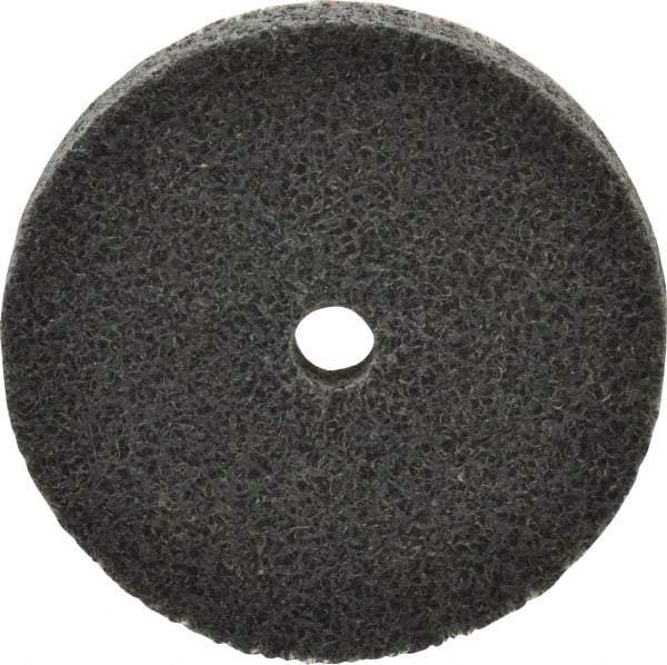 3M - 2" Diam, 1/4" Face Width, 1/4" Center Hole, Fine Grade, Silicon Carbide Deburring Wheel - Unitized, Soft Density 3 Grade, 16,100 RPM - Benchmark Tooling
