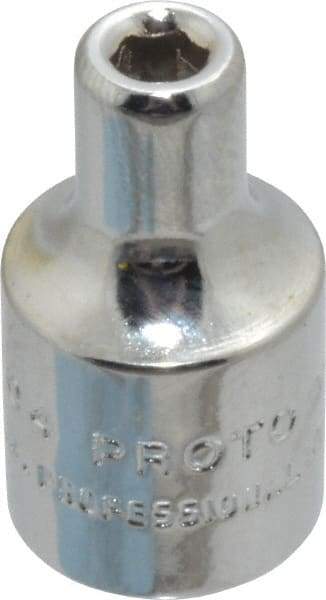 Proto - 1/8", 1/4" Drive, Standard Hand Socket - 6 Points, 7/8" OAL, Chrome Finish - Benchmark Tooling
