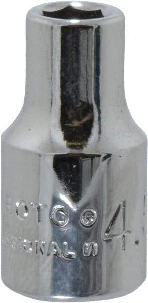 Proto - 1/4" Drive, Standard Hand Socket - 6 Points, 7/8" OAL, Chrome Finish - Benchmark Tooling