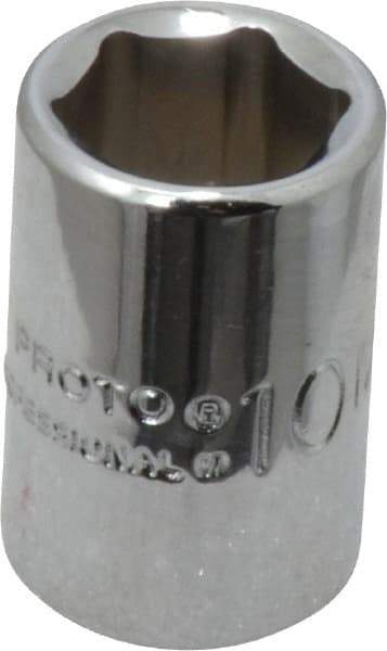 Proto - 1/4" Drive, Standard Hand Socket - 6 Points, 7/8" OAL, Chrome Vanadium, Chrome Finish - Benchmark Tooling