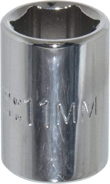 Proto - 7/16", 1/4" Drive, Standard Hand Socket - 6 Points, 7/8" OAL, Chrome Finish - Benchmark Tooling
