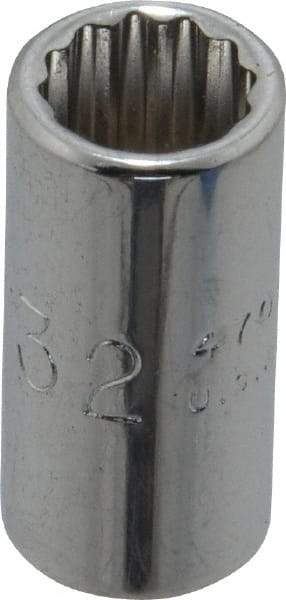 Proto - 9/32", 1/4" Drive, Standard Hand Socket - 12 Points, 7/8" OAL, Chrome Finish - Benchmark Tooling