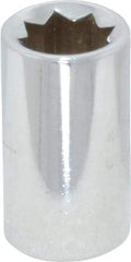 Proto - 1/4", 1/4" Drive, Standard Hand Socket - 8 Points, 7/8" OAL, Chrome Finish - Benchmark Tooling