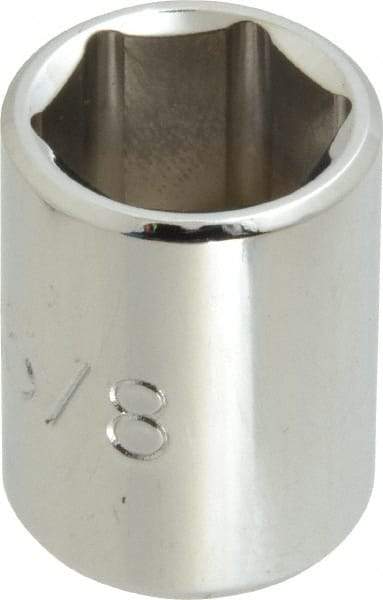 Proto - 5/8", 3/8" Drive, Standard Hand Socket - 6 Points, 1-1/8" OAL, Chrome Finish - Benchmark Tooling
