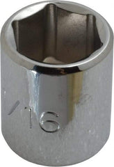Proto - 11/16", 3/8" Drive, Standard Hand Socket - 6 Points, 1-1/8" OAL, Chrome Finish - Benchmark Tooling