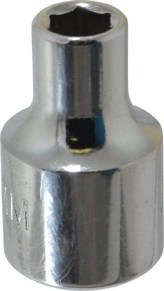 Proto - 3/8" Drive, Standard Hand Socket - 6 Points, 1-3/32" OAL, Chrome Finish - Benchmark Tooling