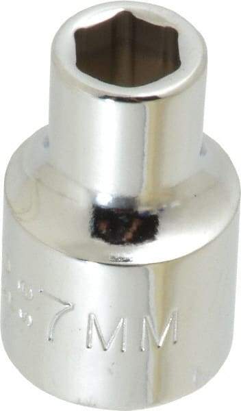 Proto - 3/8" Drive, Standard Hand Socket - 6 Points, 1-3/32" OAL, Chrome Finish - Benchmark Tooling