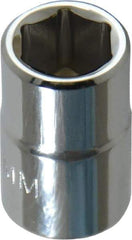 Proto - 3/8" Drive, Standard Hand Socket - 6 Points, 1-3/32" OAL, Chrome Finish - Benchmark Tooling