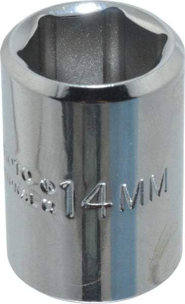 Proto - 3/8" Drive, Standard Hand Socket - 6 Points, 1-1/8" OAL, Chrome Finish - Benchmark Tooling