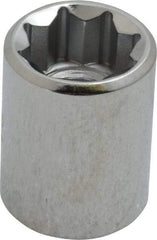Proto - 1/2", 3/8" Drive, Standard Hand Socket - 8 Points, 1-1/8" OAL, Chrome Finish - Benchmark Tooling