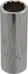 Proto - 9/16", 3/8" Drive, Deep Hand Socket - 12 Points, 2-1/8" OAL, Chrome Finish - Benchmark Tooling