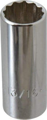 Proto - 13/16", 3/8" Drive, Deep Hand Socket - 12 Points, 2-3/4" OAL, Chrome Finish - Benchmark Tooling