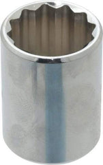Proto - 7/8", 1/2" Drive, Standard Hand Socket - 12 Points, 1-9/16" OAL, Chrome Finish - Benchmark Tooling