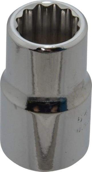 Proto - 1/2" Drive, Standard Hand Socket - 12 Points, 1-1/2" OAL, Chrome Finish - Benchmark Tooling