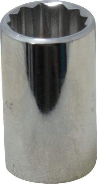 Proto - 1/2" Drive, Standard Hand Socket - 12 Points, 1-1/2" OAL, Chrome Vanadium, Chrome Finish - Benchmark Tooling
