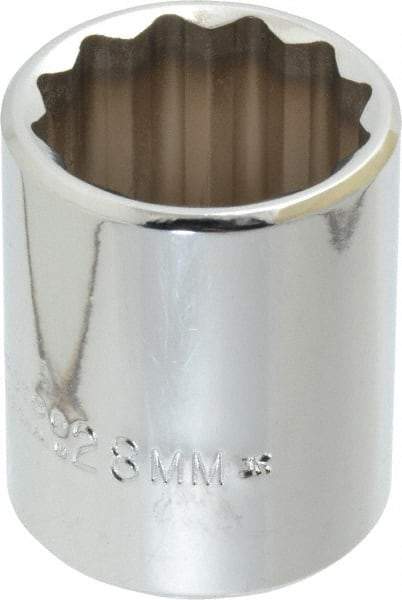 Proto - 1/2" Drive, Standard Hand Socket - 12 Points, 1-25/32" OAL, Chrome Finish - Benchmark Tooling