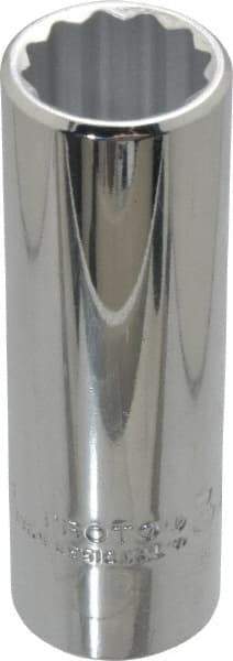 Proto - 3/4", 1/2" Drive, Deep Hand Socket - 12 Points, 3-1/4" OAL, Chrome Finish - Benchmark Tooling
