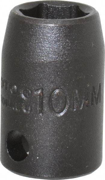 Proto - 3/8" Drive 10mm Standard Impact Socket - 6 Points, 1-1/32" OAL - Benchmark Tooling
