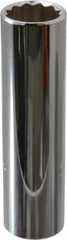 Proto - 1/2" Drive, Deep Hand Socket - 12 Points, 3-1/4" OAL, Chrome Finish - Benchmark Tooling