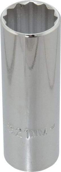 Proto - 1/2" Drive, Deep Hand Socket - 12 Points, 3-1/4" OAL, Chrome Finish - Benchmark Tooling