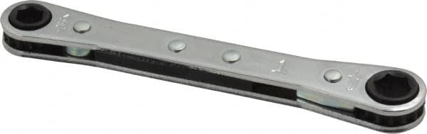 Proto - 1/4" x 5/16" 6 Point Ratcheting Box Wrench - Double End, 4-9/32" OAL, Steel - Benchmark Tooling