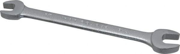 Proto - 3/8" x 7/16" Standard Open End Wrench - 5-3/4" OAL, Double End, Satin Finish, 15° Head Angle - Benchmark Tooling