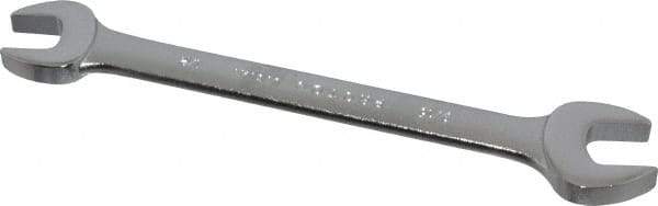 Proto - 1/2" x 9/16" Standard Open End Wrench - 7" OAL, Double End, Satin Finish, 15° Head Angle - Benchmark Tooling