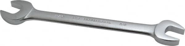 Proto - 5/8" x 11/16" Standard Open End Wrench - 8-1/4" OAL, Double End, Satin Finish, 15° Head Angle - Benchmark Tooling