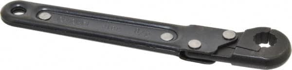 Proto - 3/8", Black Finish, Ratcheting Flare Nut Wrench - 12 Points, 5-7/16" OAL, Steel, Single End Head - Benchmark Tooling
