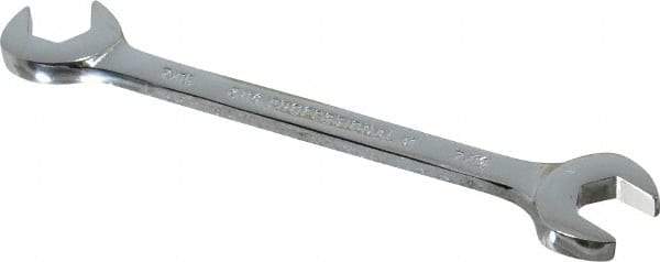 Proto - 7/16" Standard Open End Wrench - 5" OAL, Double End, Chrome Finish, 15° & 60° Head Angle - Benchmark Tooling