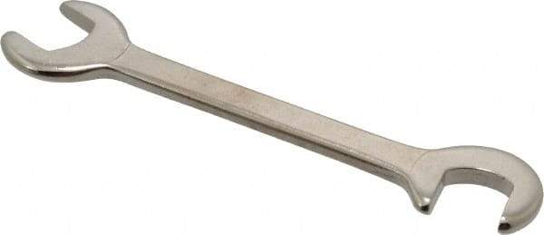 Proto - 1/2" Stubby Open End Wrench - 4-7/16" OAL, Double End, Satin Finish, 15° & 75° Head Angle - Benchmark Tooling