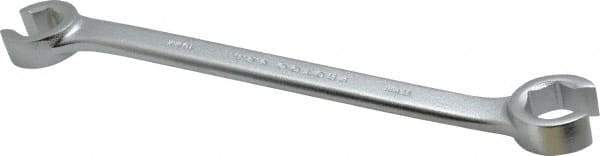 Proto - 15 x 17mm, Chrome Finish, Open End Flare Nut Wrench - 6 Points, 8" OAL, Steel, Double End Head - Benchmark Tooling