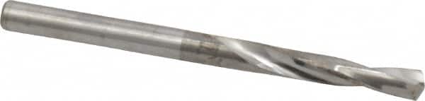 Atrax - 0.1575" 135° Spiral Flute Solid Carbide Screw Machine Drill Bit - Bright Finish, Right Hand Cut, 1-1/16" Flute Length, 2-1/8" OAL, Split Point, Straight Shank - Benchmark Tooling