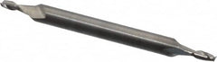 Atrax - 1/16", 1/8" LOC, 1/8" Shank Diam, 1-1/2" OAL, 2 Flute, Solid Carbide Square End Mill - Double End, Uncoated, Spiral Flute, 30° Helix, Centercutting - Benchmark Tooling