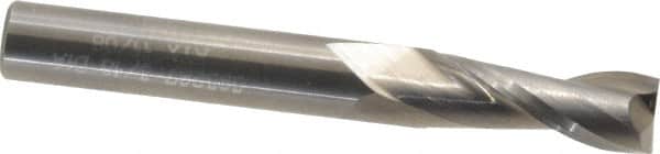 Atrax - 5/16", 13/16" LOC, 5/16" Shank Diam, 2-1/2" OAL, 2 Flute, Solid Carbide Square End Mill - Single End, Uncoated, Spiral Flute, 30° Helix, Centercutting, Right Hand Cut - Benchmark Tooling