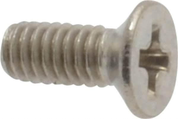 Value Collection - M2.5x0.45 Metric Coarse, 6mm OAL Phillips Drive Machine Screw - Flat Head, Grade 18-8 & A2 Stainless Steel, Uncoated, Without Washer - Benchmark Tooling