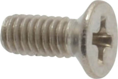Value Collection - M2.5x0.45 Metric Coarse, 6mm OAL Phillips Drive Machine Screw - Flat Head, Grade 18-8 & A2 Stainless Steel, Uncoated, Without Washer - Benchmark Tooling