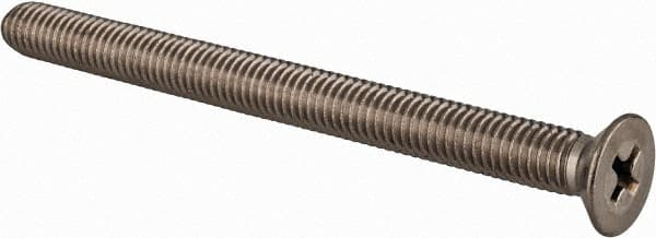 Value Collection - M5x0.80 Metric Coarse, 60mm OAL Phillips Drive Machine Screw - Flat Head, Grade 18-8 & A2 Stainless Steel, Uncoated, Without Washer - Benchmark Tooling
