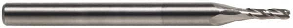 SGS - 15/32" Diam, 1" LOC, 3 Flute Solid Carbide Ball End Mill - Uncoated, Single End, 3" OAL, 1/2" Shank Diam, Spiral Flute - Benchmark Tooling