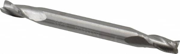 Atrax - 5/32", 5/16" LOC, 3/16" Shank Diam, 2" OAL, 3 Flute, Solid Carbide Square End Mill - Double End, Uncoated, Spiral Flute, 30° Helix, Centercutting - Benchmark Tooling