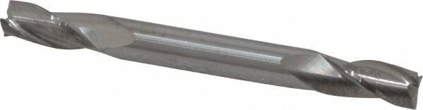 Atrax - 1/4", 1/2" LOC, 1/4" Shank Diam, 2-1/2" OAL, 3 Flute, Solid Carbide Square End Mill - Double End, Uncoated, Spiral Flute, 30° Helix, Centercutting - Benchmark Tooling