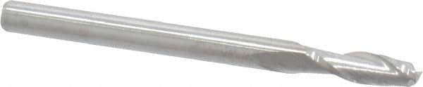 Atrax - 3mm, 9mm LOC, 3mm Shank Diam, 38mm OAL, 2 Flute, Solid Carbide Square End Mill - Single End, Uncoated, Spiral Flute, 30° Helix, Centercutting, Right Hand Cut - Benchmark Tooling