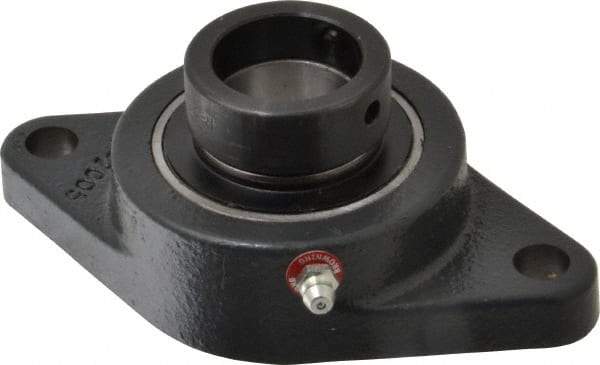 Browning - 1-1/4" ID, 5-9/16" OAL x 3-1/8" OAH 2-Bolt Flange - 2,567 Lb Static Cap, 4,381 Lb Dyn Cap, 4-19/32" Btw Mnt Hole Ctrs, Cast Iron - Benchmark Tooling