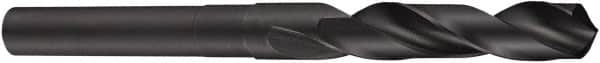 DORMER - 1-1/8" Drill, 118° Point, High Speed Steel Silver Deming & Reduced Shank Drill Bit - Oxide Finish, 6" OAL, Straight Shank, 3" Flute Length, Right Hand Cut, Standard Point, Spiral Flute, Regular Spiral - Benchmark Tooling
