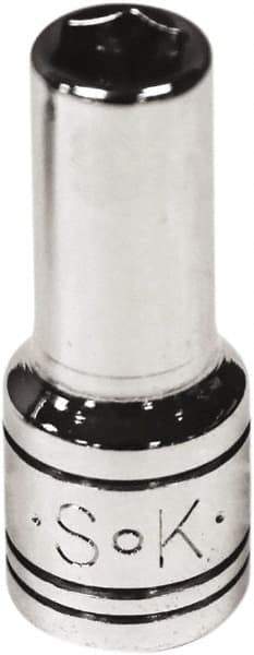 SK - 1/4" Drive, Deep Hand Socket - 6 Points, Steel, Chrome Finish - Benchmark Tooling