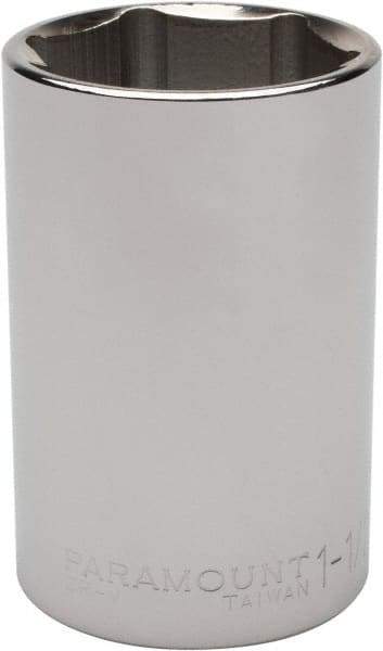 Paramount - 1-1/2", 1/2" Drive, Deep Hand Socket - 6 Points, 3-1/2" OAL, Steel, Chrome Finish - Benchmark Tooling