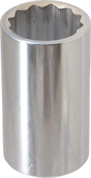 Paramount - 1-1/4", 1/2" Drive, Deep Hand Socket - 12 Points, 3-1/4" OAL, Steel, Chrome Finish - Benchmark Tooling
